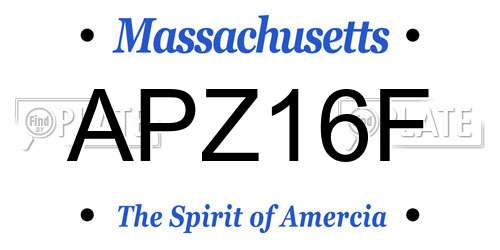 APZ16F Massachusetts License Plate