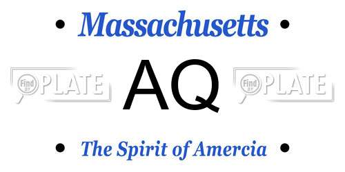 AQ Massachusetts License Plate