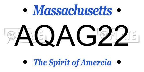 AQAG22 Massachusetts License Plate