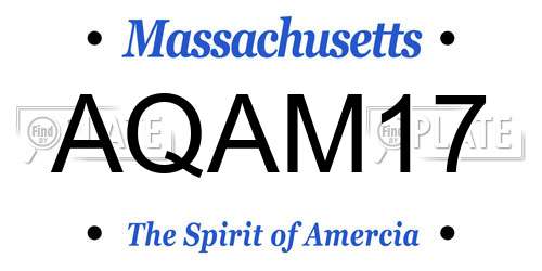 AQAM17 Massachusetts License Plate