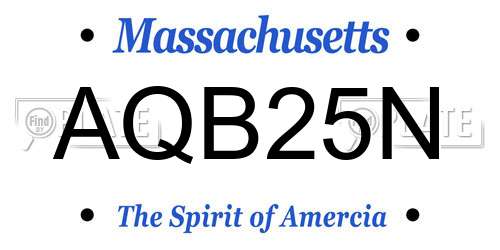 AQB25N Massachusetts License Plate