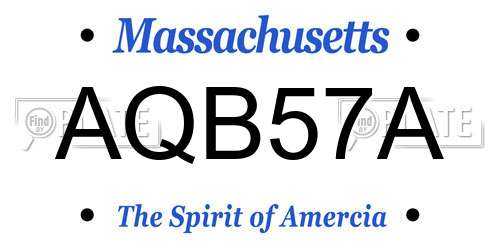 AQB57A Massachusetts License Plate