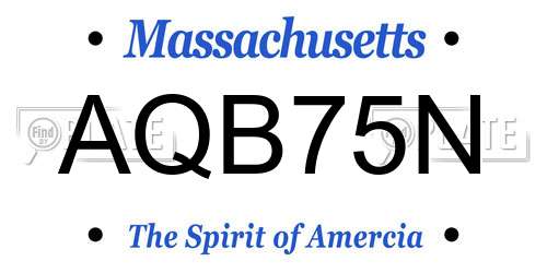 AQB75N Massachusetts License Plate