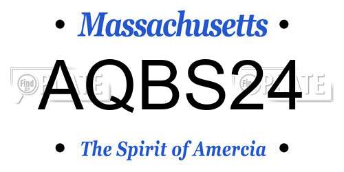 AQBS24 Massachusetts License Plate