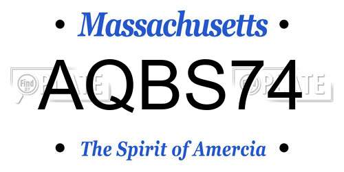 AQBS74 Massachusetts License Plate
