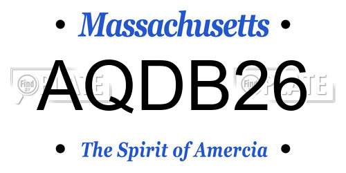 AQDB26 Massachusetts License Plate