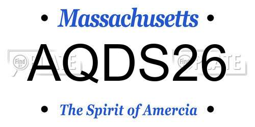 AQDS26 Massachusetts License Plate