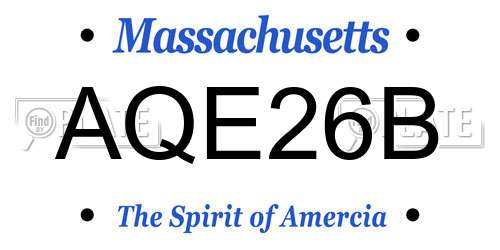 AQE26B Massachusetts License Plate