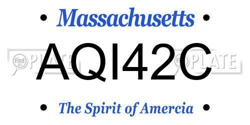 AQI42C Massachusetts License Plate