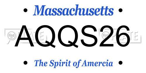 AQQS26 Massachusetts License Plate