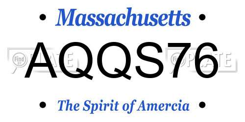 AQQS76 Massachusetts License Plate