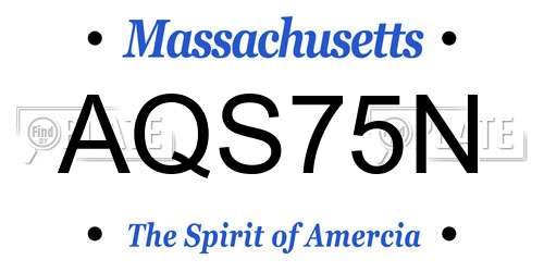 AQS75N Massachusetts License Plate