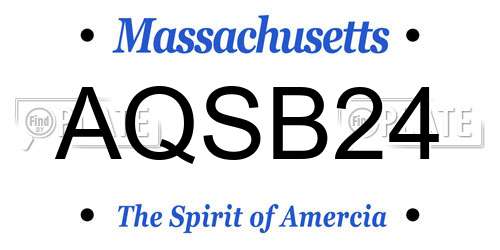 AQSB24 Massachusetts License Plate