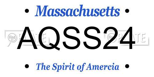 AQSS24 Massachusetts License Plate