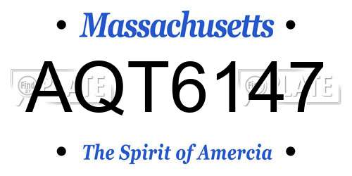 AQT6147 Massachusetts License Plate