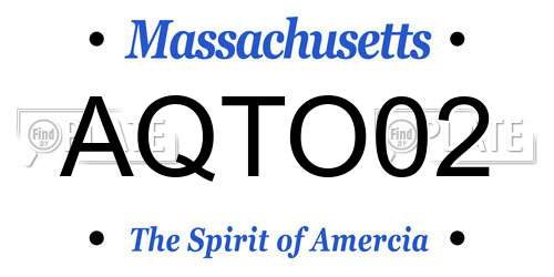 AQTO02 Massachusetts License Plate