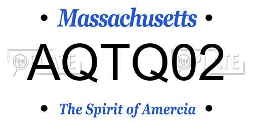 AQTQ02 Massachusetts License Plate