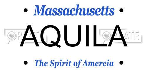AQUILA Massachusetts License Plate
