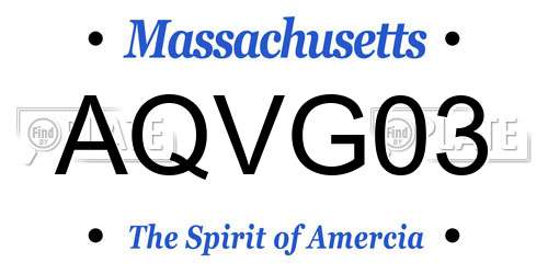 AQVG03 Massachusetts License Plate