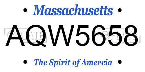 AQW5658 Massachusetts License Plate