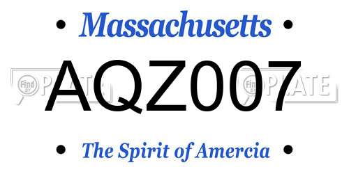 AQZ007 Massachusetts License Plate