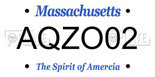 AQZO02 Massachusetts License Plate