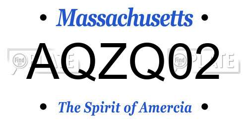 AQZQ02 Massachusetts License Plate