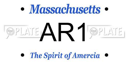 AR1 Massachusetts License Plate