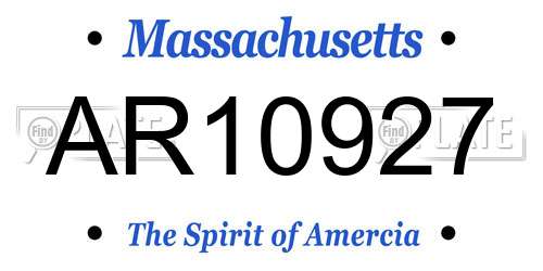 AR10927 Massachusetts License Plate