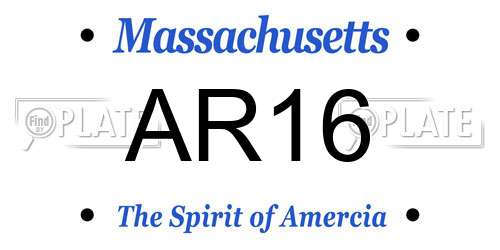 AR16 Massachusetts License Plate