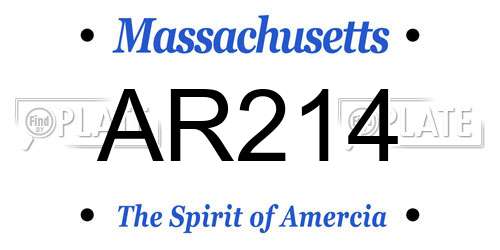AR214 Massachusetts License Plate
