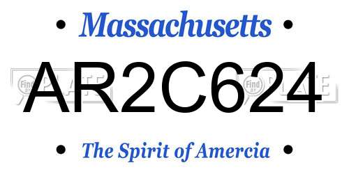 AR2C624 Massachusetts License Plate