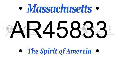 AR45833 Massachusetts License Plate