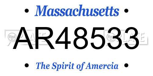 AR48533 Massachusetts License Plate