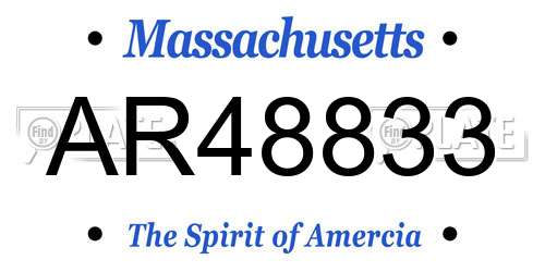 AR48833 Massachusetts License Plate