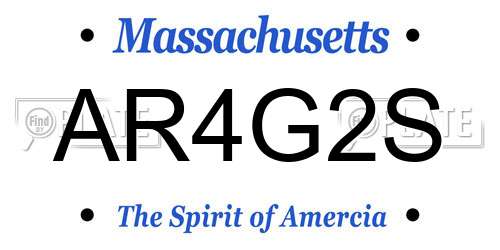 AR4G2S Massachusetts License Plate