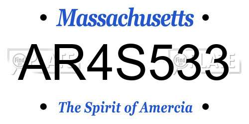 AR4S533 Massachusetts License Plate