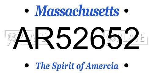AR52652 Massachusetts License Plate