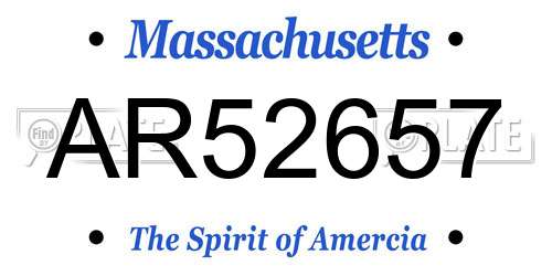 AR52657 Massachusetts License Plate