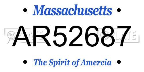 AR52687 Massachusetts License Plate