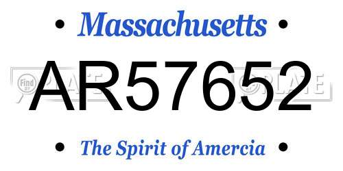 AR57652 Massachusetts License Plate
