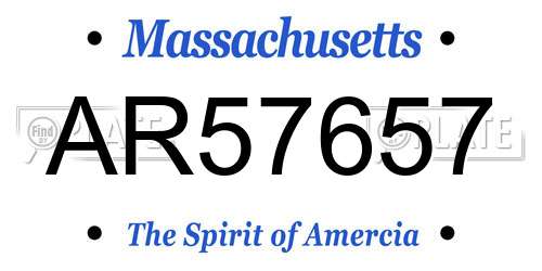 AR57657 Massachusetts License Plate