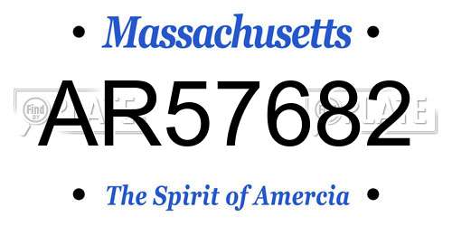 AR57682 Massachusetts License Plate