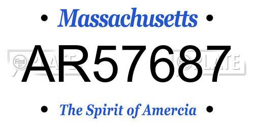 AR57687 Massachusetts License Plate