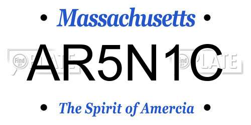 AR5N1C Massachusetts License Plate
