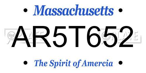AR5T652 Massachusetts License Plate