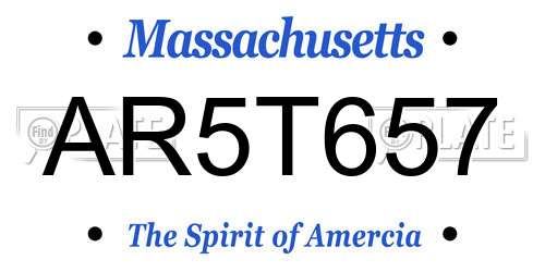 AR5T657 Massachusetts License Plate