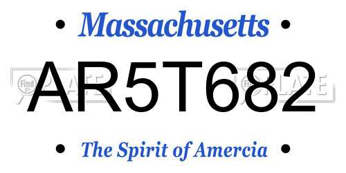 AR5T682 Massachusetts License Plate