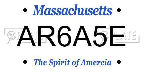 AR6A5E Massachusetts License Plate