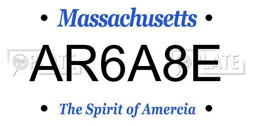 AR6A8E Massachusetts License Plate